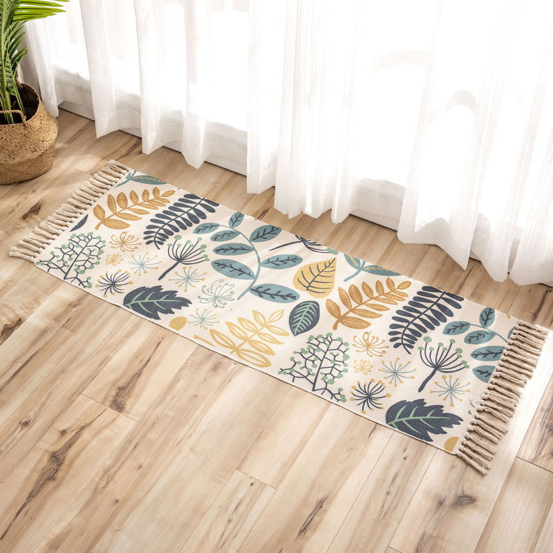 Avtoit | Nostalgia Tribal Pattern Rug Multicolored Synthetic Area Rug Pet-Friendly Easy Care Rug with Fringes for Bedroom