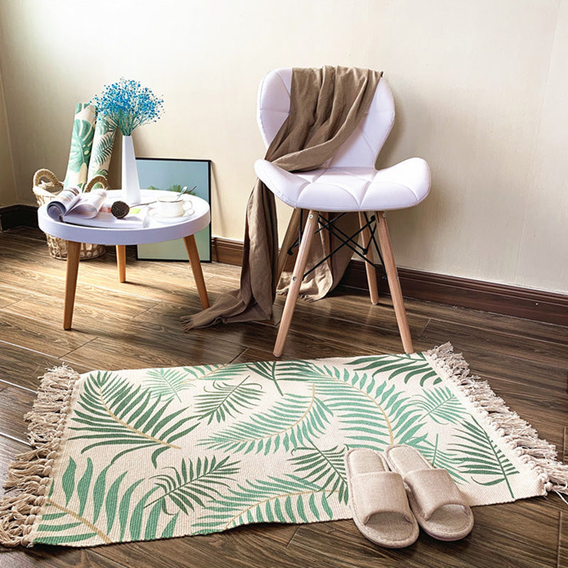 Avtoit | Western Bedroom Rug Multicolored Tribal Geo Rug Cotton Blend Easy Care Washable Area Rug with Fringe
