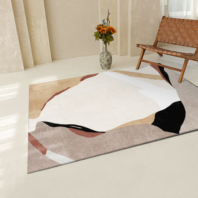 Avtoit | Multi Color Home Decor Rug Trendy Abstract Printed Area Rug Polyester Non-Slip Backing Washable Rug