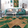 Avtoit | Contemporary Area Rug Multi-colored Geo Printed Carpet Synthetic Non-slip Machine Washable Rug