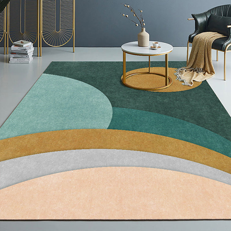 Avtoit | Novelty Abstract Printed Carpet Multi Colored Cotton Blend Area Rug Easy Maintenance Non-Slip Backing Carpet for Living Room