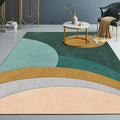 Avtoit | Novelty Abstract Printed Carpet Multi Colored Cotton Blend Area Rug Easy Maintenance Non-Slip Backing Carpet for Living Room