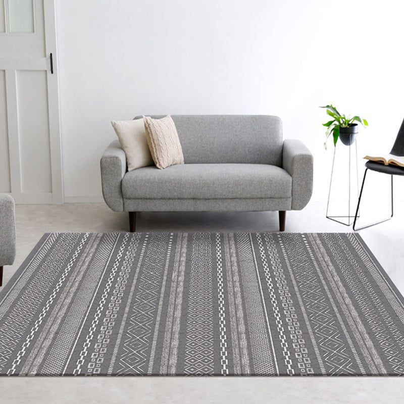 Avtoit | Ethnically Geometric Printed Rug Multi Colors Cotton Blend Indoor Rug Pet Friendly Easy Care Area Rug for Living Room