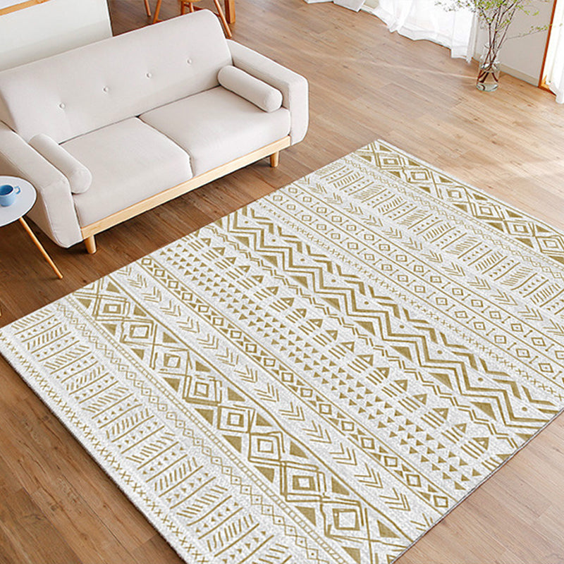 Avtoit | Ethnically Geometric Printed Rug Multi Colors Cotton Blend Indoor Rug Pet Friendly Easy Care Area Rug for Living Room