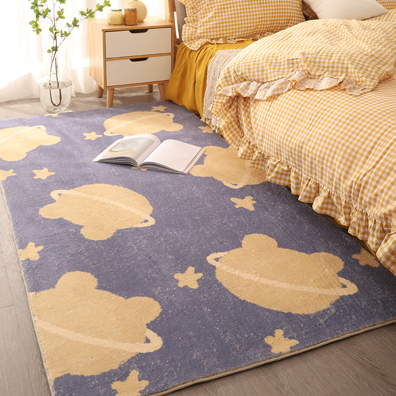 Avtoit | Beautiful children's room rug Multicolored cartoon print area rug synthetic non-slip back pet-friendly rug