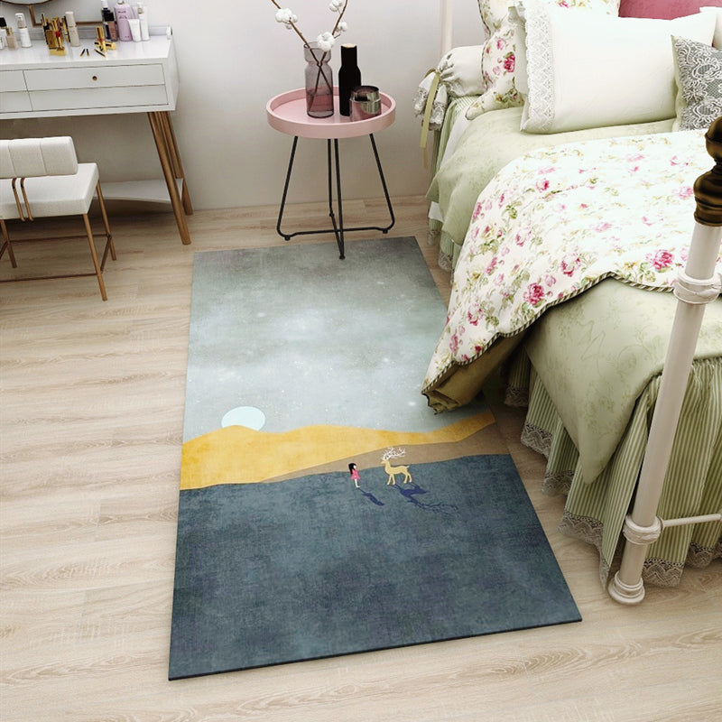 Avtoit | Multicolored Bedroom Rug Western Color Block Area Rug Polyester Easy Care Machine Washable Indoor Carpet