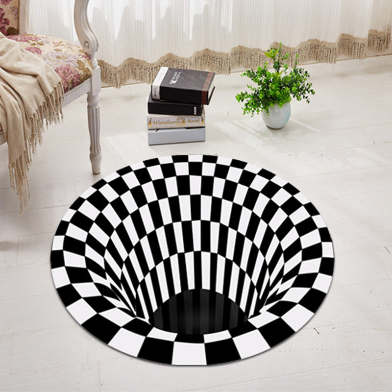 Avtoit | Multicolored unique rug Synthetic 3D geometric print rug non-slip backing pet-friendly rug for bedroom