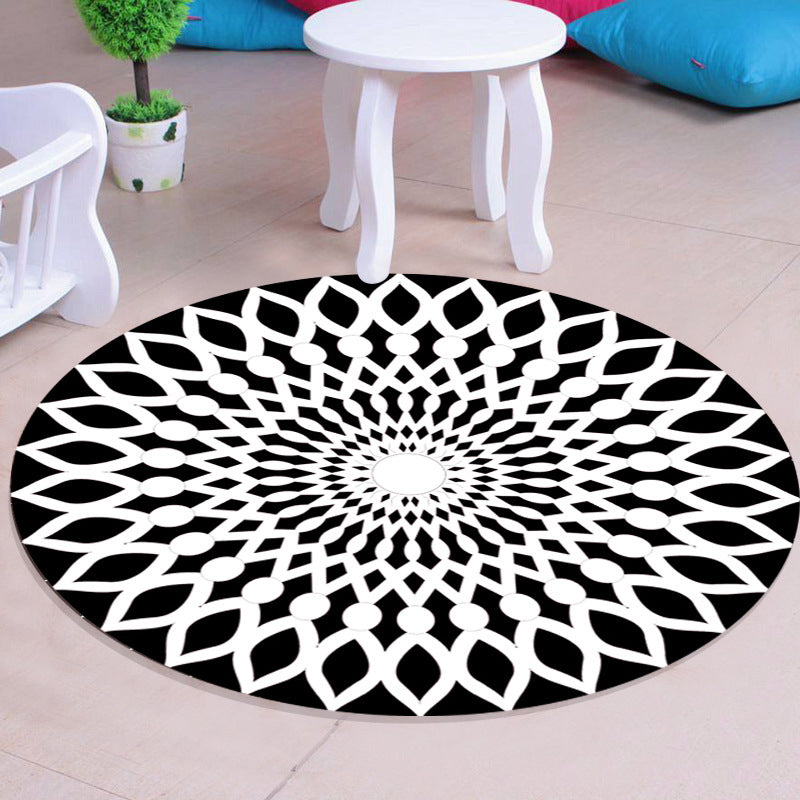 Avtoit | Multicolored unique rug Synthetic 3D geometric print rug non-slip backing pet-friendly rug for bedroom