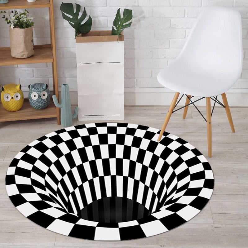 Avtoit | Multicolored unique rug Synthetic 3D geometric print rug non-slip backing pet-friendly rug for bedroom