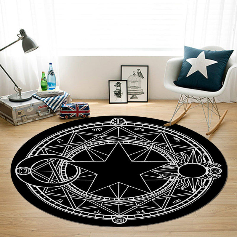 Avtoit | Multicolored unique rug Synthetic 3D geometric print rug non-slip backing pet-friendly rug for bedroom