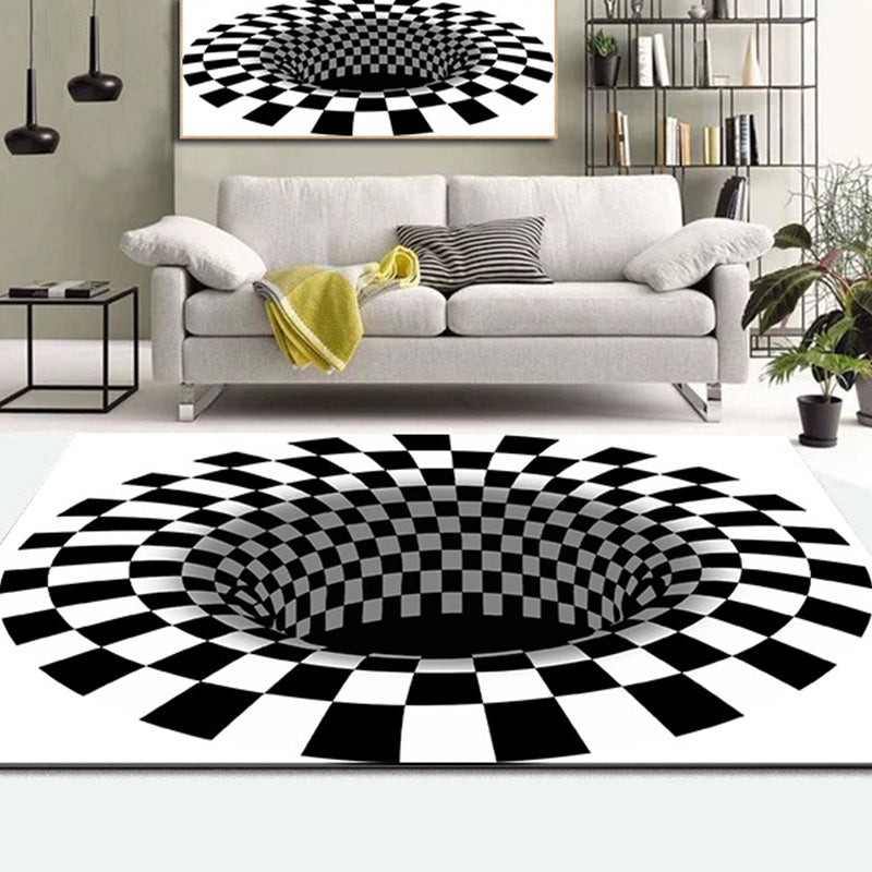 Avtoit | Colorful Living Room Rug Funky 3D Geometric Rug for Indoor Use Synthetic Non-Slip Back Washable Rug