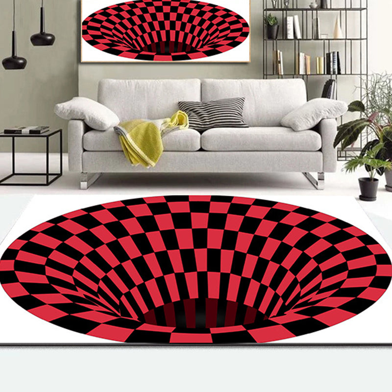 Avtoit | Colorful Living Room Rug Funky 3D Geometric Rug for Indoor Use Synthetic Non-Slip Back Washable Rug
