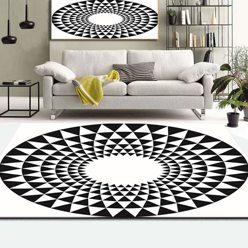 Avtoit | Colorful Living Room Rug Funky 3D Geometric Rug for Indoor Use Synthetic Non-Slip Back Washable Rug