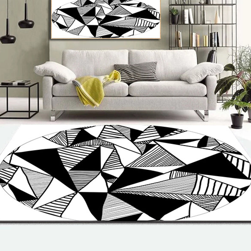 Avtoit | Colorful Living Room Rug Funky 3D Geometric Rug for Indoor Use Synthetic Non-Slip Back Washable Rug