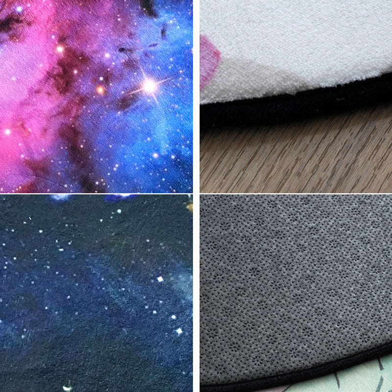 Avtoit | Multicolored novelty carpet polyester 3D starry sky rug non-slip machine washable easy care carpet for children