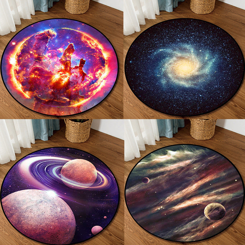 Avtoit | Colorful Children's Room Rug Contemporary Space 3D Printed Carpet Polyester Non-Slip Washable Rug