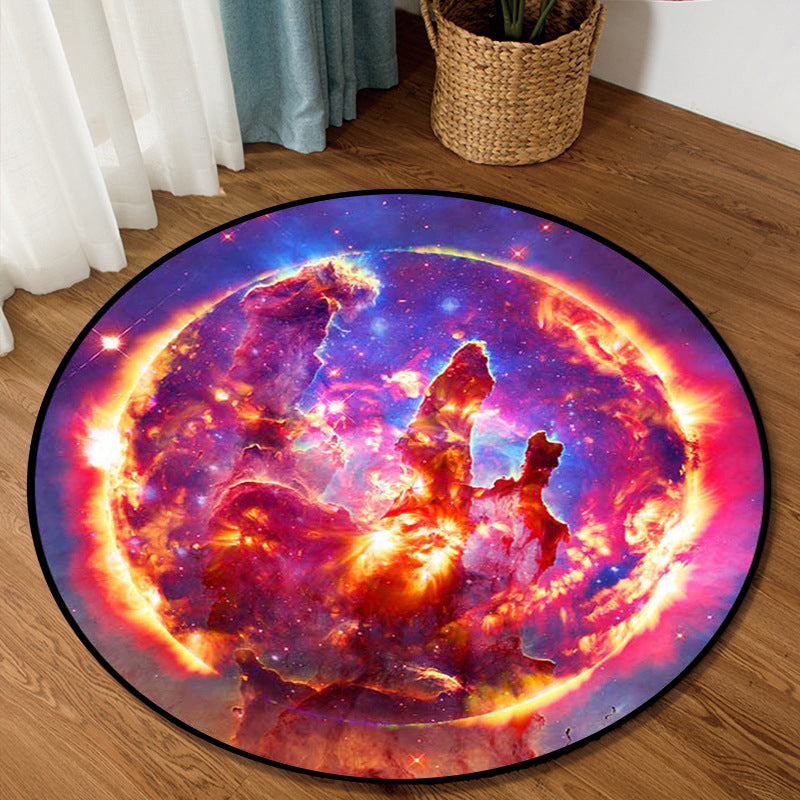 Avtoit | Colorful Children's Room Rug Contemporary Space 3D Printed Carpet Polyester Non-Slip Washable Rug