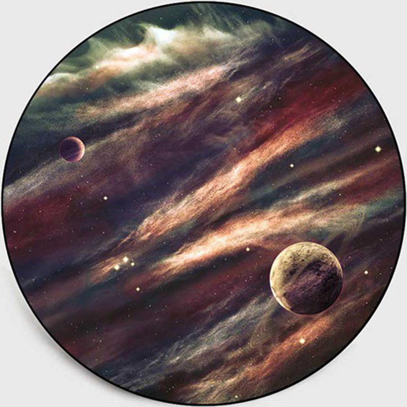 Avtoit | Colorful Children's Room Rug Contemporary Space 3D Printed Carpet Polyester Non-Slip Washable Rug