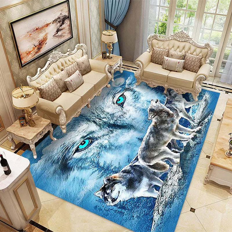 Avtoit | Multicolored Children's Room Rug Unique 3D Animal Area Rug Polyester Pet-Friendly Non-Slip Washable Rug