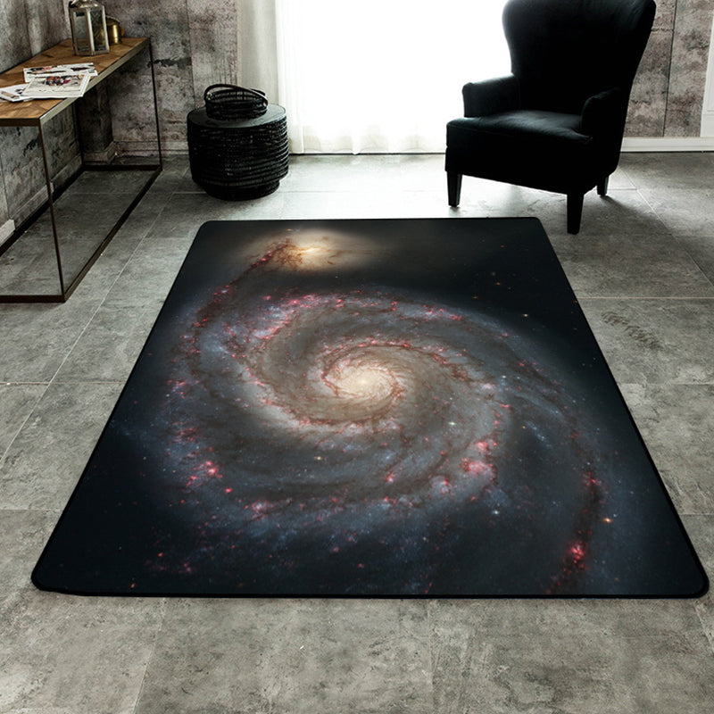 Avtoit | Soothing Children's Rug Multicolor 3D Starry Sky Pattern Rug Polypropylene Non-Slip Machine Washable Rug