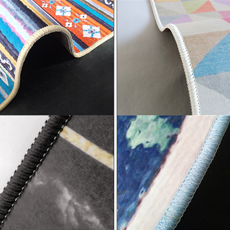 Avtoit | New Butterfly Pattern Rug Multicolored Polyester Rug Non-slip Underlay Machine Washable Indoor Rug for Living Room