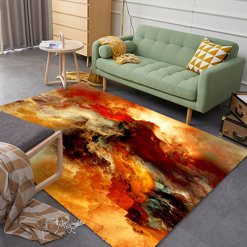 Avtoit | Colorful Relaxation Area Rug Cotton Blend Cartoon Pattern Indoor Rug Machine Washable Non-Slip Rug for Décor