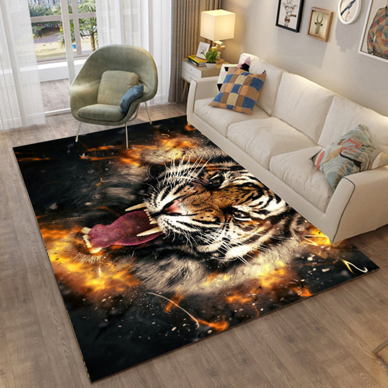 Avtoit | Colorful Relaxation Area Rug Cotton Blend Cartoon Pattern Indoor Rug Machine Washable Non-Slip Rug for Décor