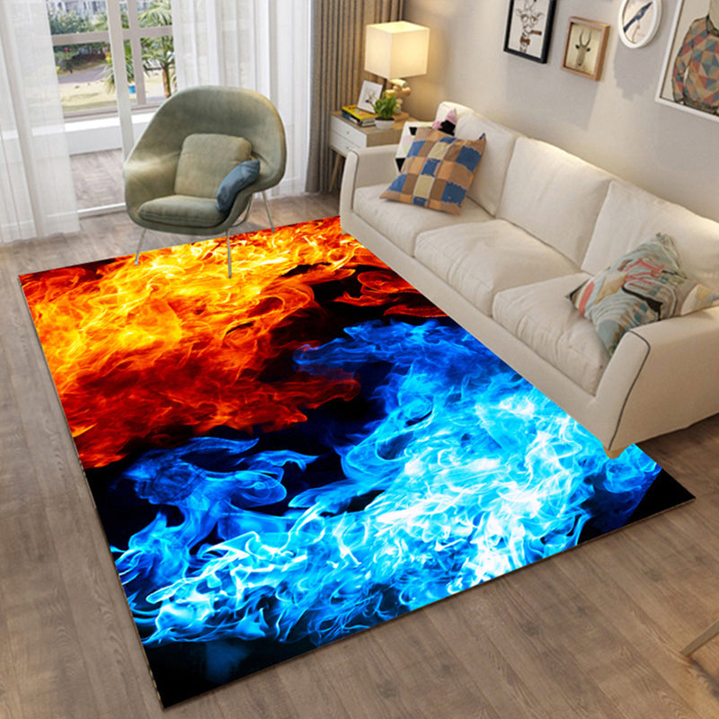 Avtoit | Colorful Relaxation Area Rug Cotton Blend Cartoon Pattern Indoor Rug Machine Washable Non-Slip Rug for Décor