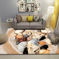 Avtoit | Modern Beach Print Rug Multicolor Polyester Area Rug Easy Care Machine Washable Living Room Rug for Children's Room