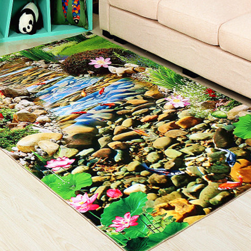 Avtoit | Funky Kids Rug Multicolor 3D Patterned Polyester Rug Washable Pet Friendly Easy Care Rug