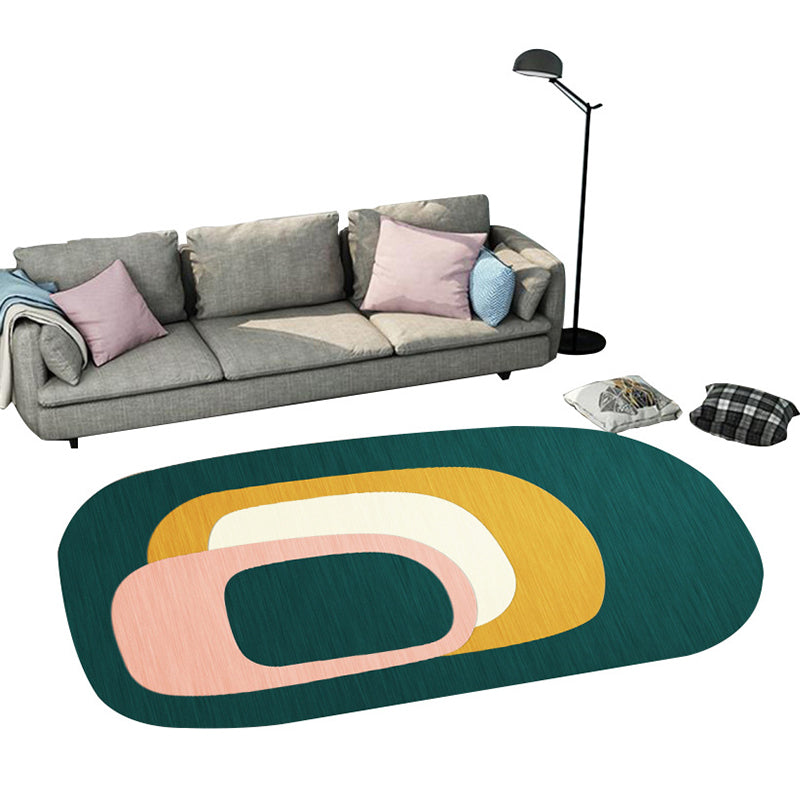 Avtoit | Casual abstract print rug Multicolor Polyester rug Non-slip underside Stain-resistant rug for living room
