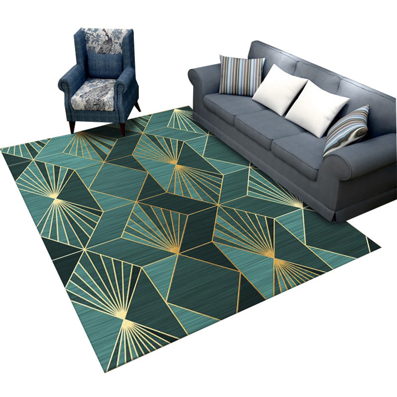 Avtoit | Simple Color Block Rug Multicolored Synthetic Area Rug Non-Slip Back Washable Easy-Care Rug for the Living Room