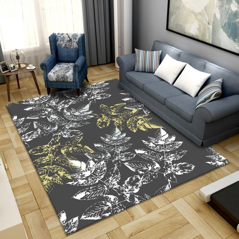 Avtoit | Simple Color Block Rug Multicolored Synthetic Area Rug Non-Slip Back Washable Easy-Care Rug for the Living Room