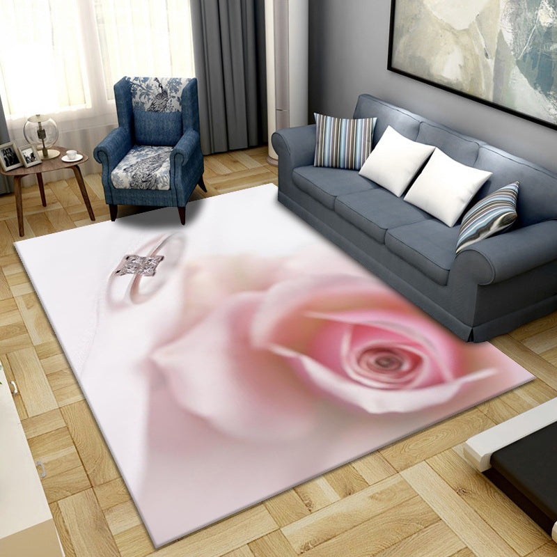 Avtoit | Simple Color Block Rug Multicolored Synthetic Area Rug Non-Slip Back Washable Easy-Care Rug for the Living Room
