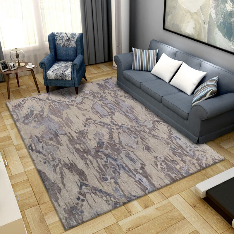 Avtoit | Simple Color Block Rug Multicolored Synthetic Area Rug Non-Slip Back Washable Easy-Care Rug for the Living Room