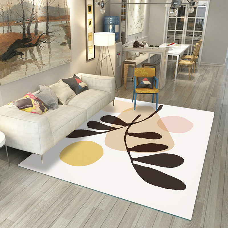 Avtoit | Japanese Rug Polyester Color Broken Area Rug Non-Slip Washable Indoor Rug for Parlor