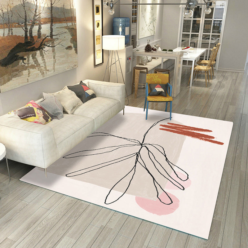 Avtoit | Japanese Rug Polyester Color Broken Area Rug Non-Slip Washable Indoor Rug for Parlor