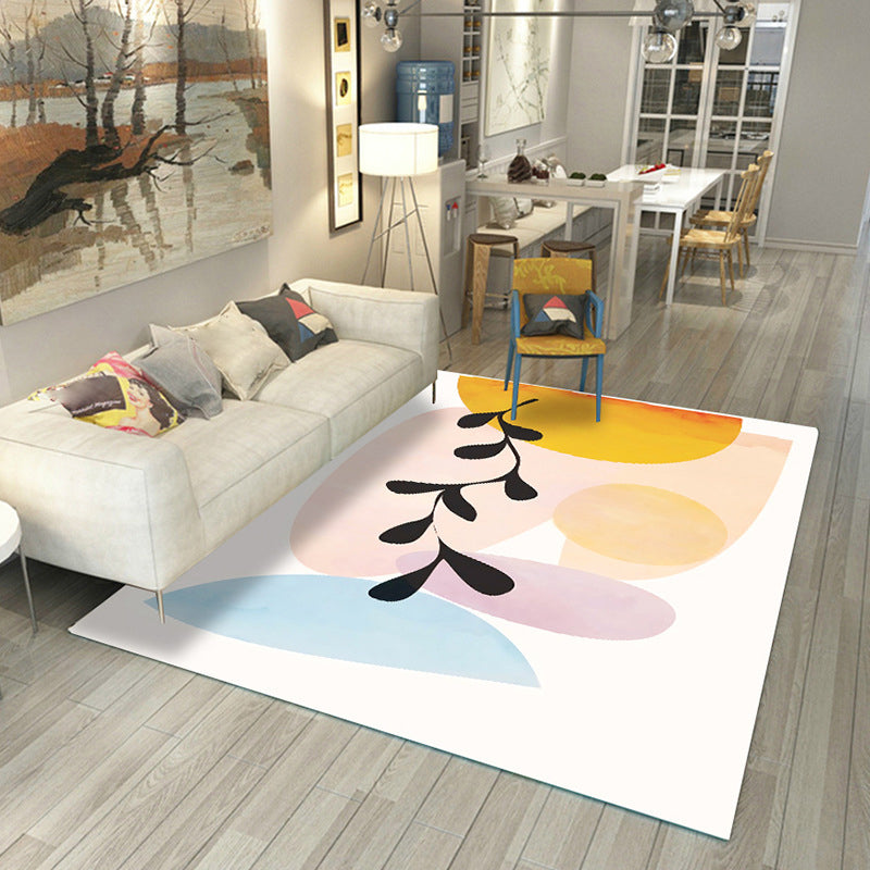 Avtoit | Japanese Rug Polyester Color Broken Area Rug Non-Slip Washable Indoor Rug for Parlor