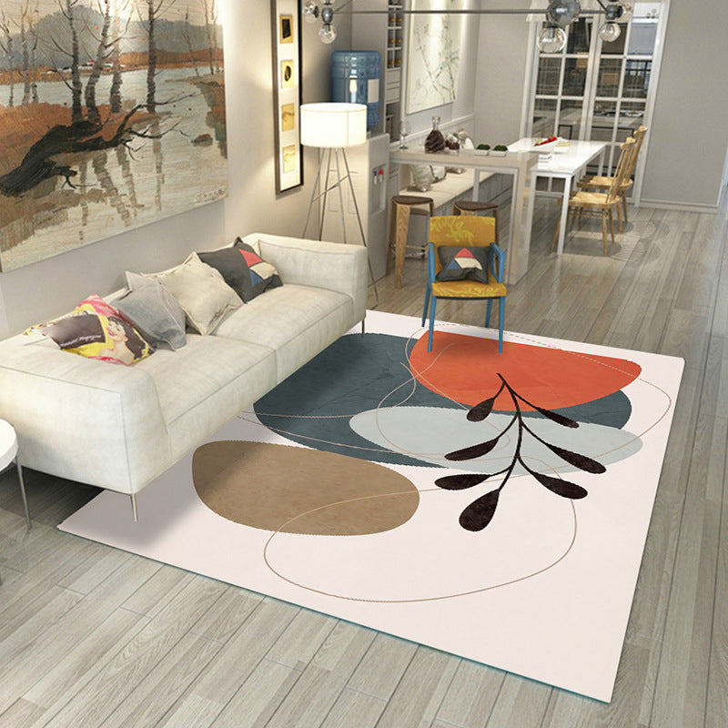Avtoit | Japanese Rug Polyester Color Broken Area Rug Non-Slip Washable Indoor Rug for Parlor