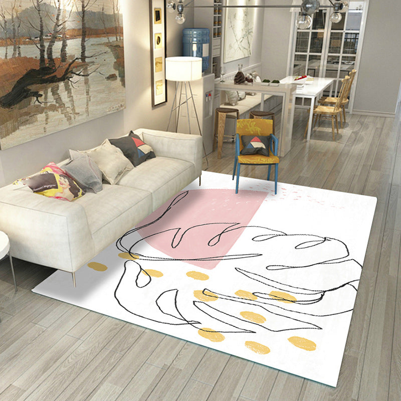 Avtoit | Japanese Rug Polyester Color Broken Area Rug Non-Slip Washable Indoor Rug for Parlor