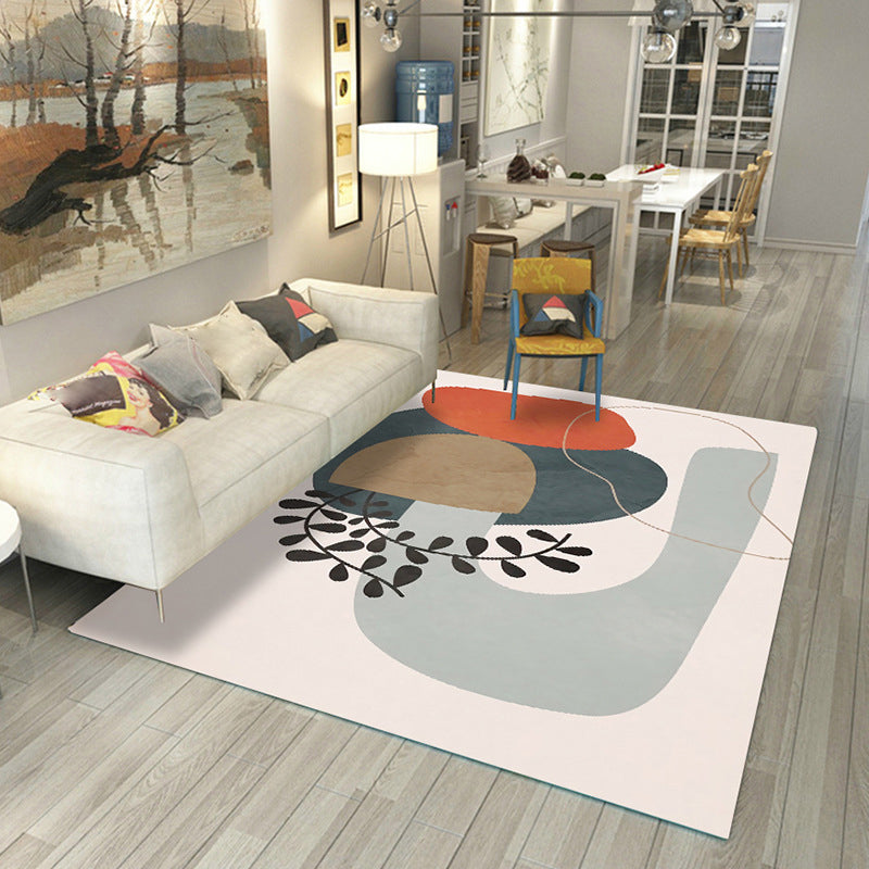 Avtoit | Japanese Rug Polyester Color Broken Area Rug Non-Slip Washable Indoor Rug for Parlor
