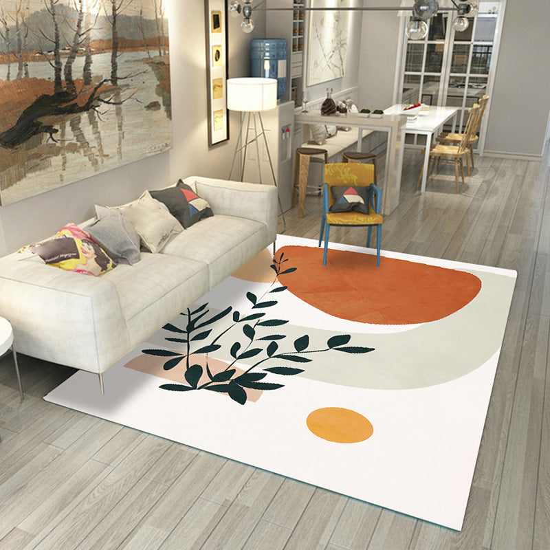 Avtoit | Japanese Rug Polyester Color Broken Area Rug Non-Slip Washable Indoor Rug for Parlor