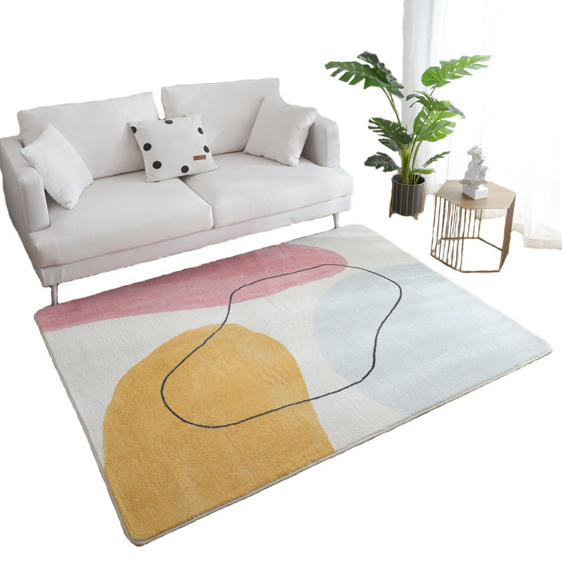 Avtoit | Comfort Living Room Rug Multicolor Cartoon Print Rug Non-Slip Base Pet-Friendly Rug