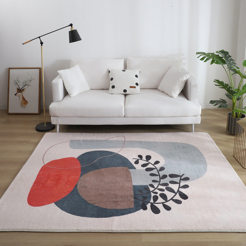 Avtoit | Comfort Living Room Rug Multicolor Cartoon Print Rug Non-Slip Base Pet-Friendly Rug