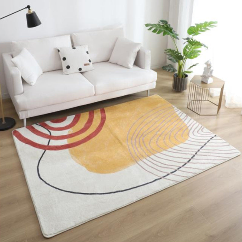 Avtoit | Relaxing Color Block Rug Multicolor Acrylic Area Rug Non-Slip Back Stain Resistant Indoor Rug for Bedroom