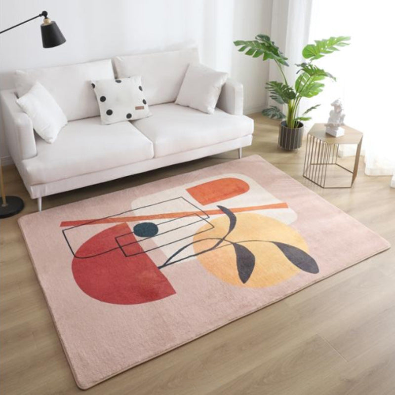 Avtoit | Relaxing Color Block Rug Multicolored Acrylic Area Rug Non-Slip Back Stain Resistant Indoor Rug for Bedroom