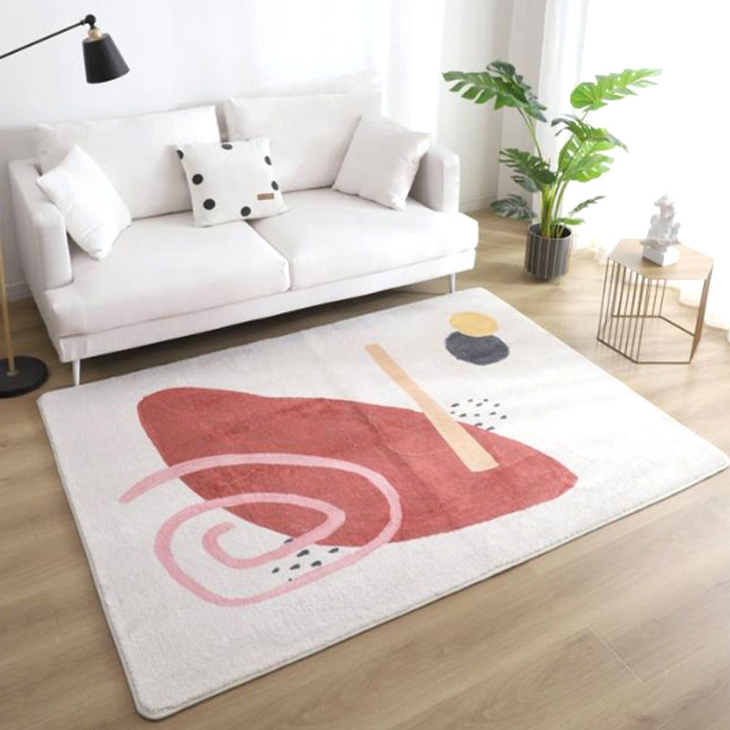 Avtoit | Relaxing Color Block Rug Multicolor Acrylic Area Rug Non-Slip Back Stain Resistant Indoor Rug for Bedroom