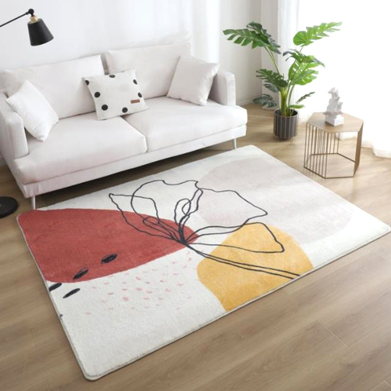 Avtoit | Relaxing Color Block Rug Multicolor Acrylic Area Rug Non-Slip Back Stain Resistant Indoor Rug for Bedroom