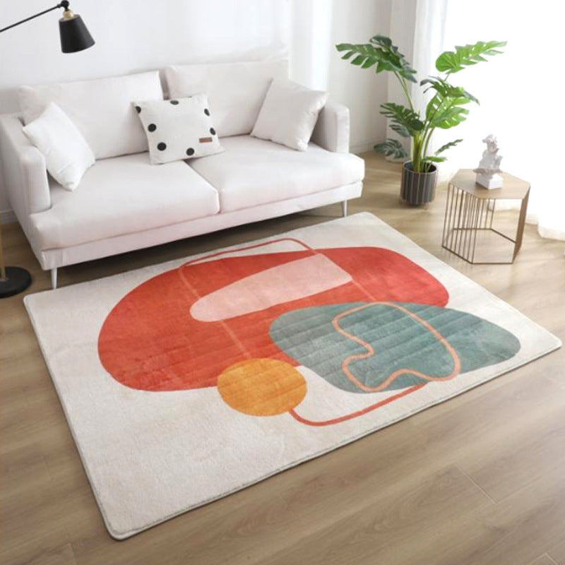 Avtoit | Relaxing Color Block Rug Multicolor Acrylic Area Rug Non-Slip Back Stain Resistant Indoor Rug for Bedroom