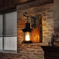 Avtoit | Industrial Lantern Wall Mount Light 1-Light Iron Wall Light with Clear Glass Shade for Restaurant